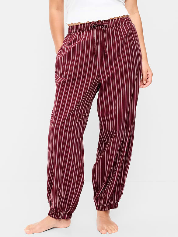 Cinched Poplin Balloon Pants