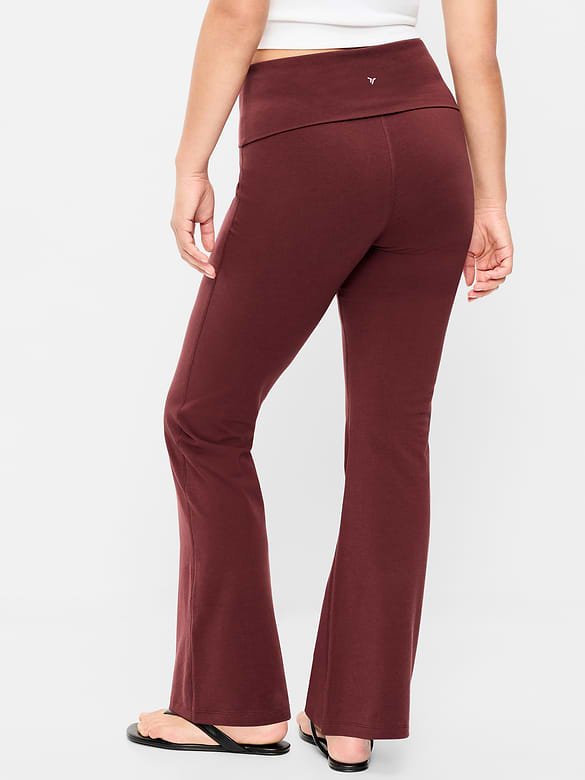 High-Waisted PowerChill Fold-Over Bootcut Leggings