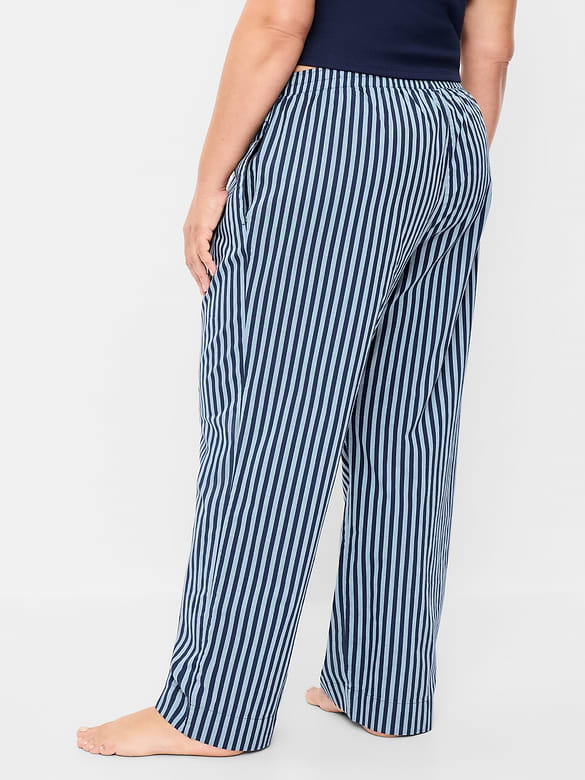 High-Waisted Poplin Pajama Pant