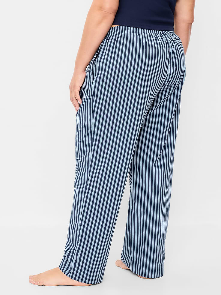 L'image numéro 8 présente Pantalon de pyjama à taille haute en popeline