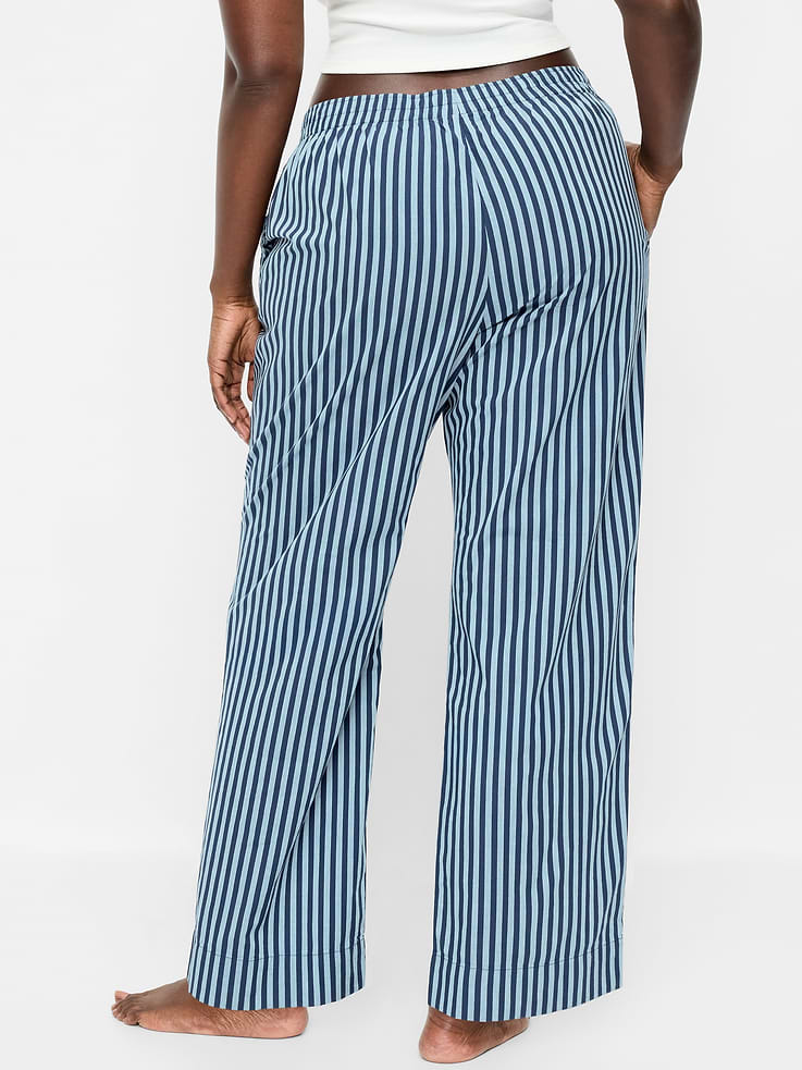 L'image numéro 6 présente Pantalon de pyjama à taille haute en popeline