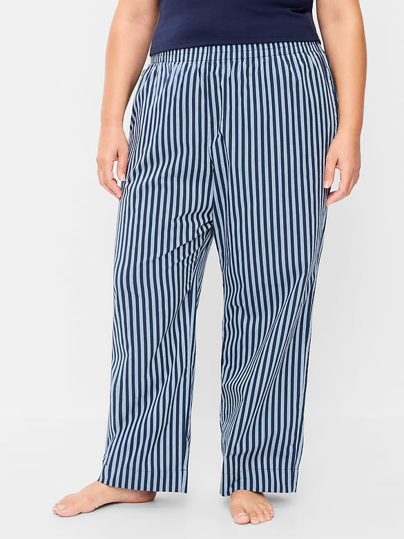 High-Waisted Poplin Pajama Pant