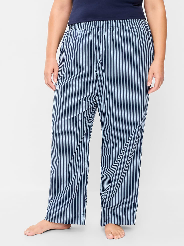 L'image numéro 7 présente Pantalon de pyjama à taille haute en popeline