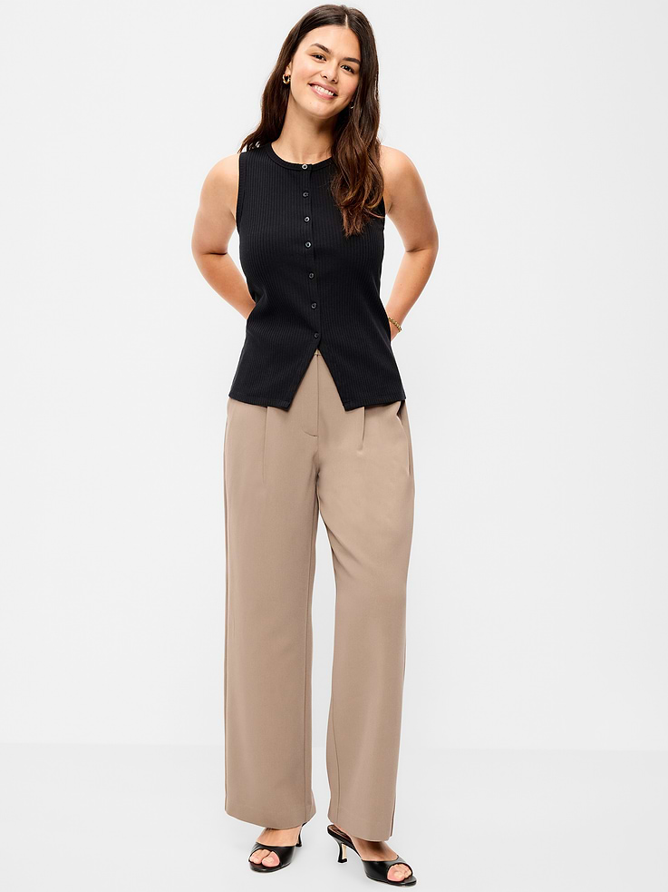 Image number 6 showing, Extra High-Waisted Taylor Wide-Leg Trouser Pants