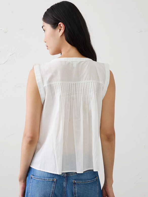 Picot High-Neck Top