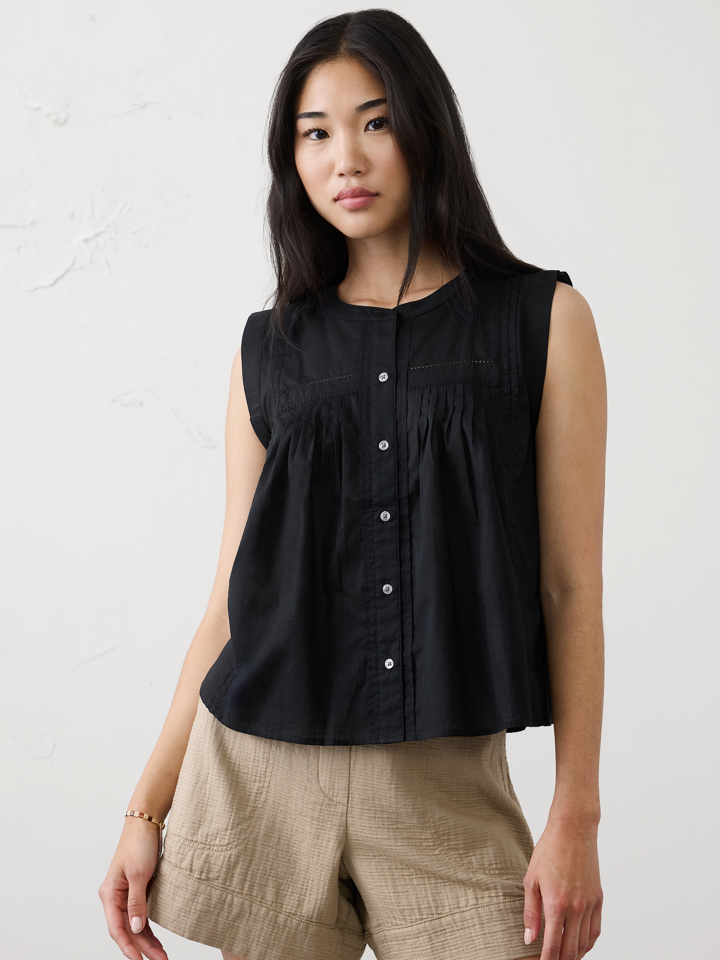 Image number 1 showing, Picot High-Neck Top
