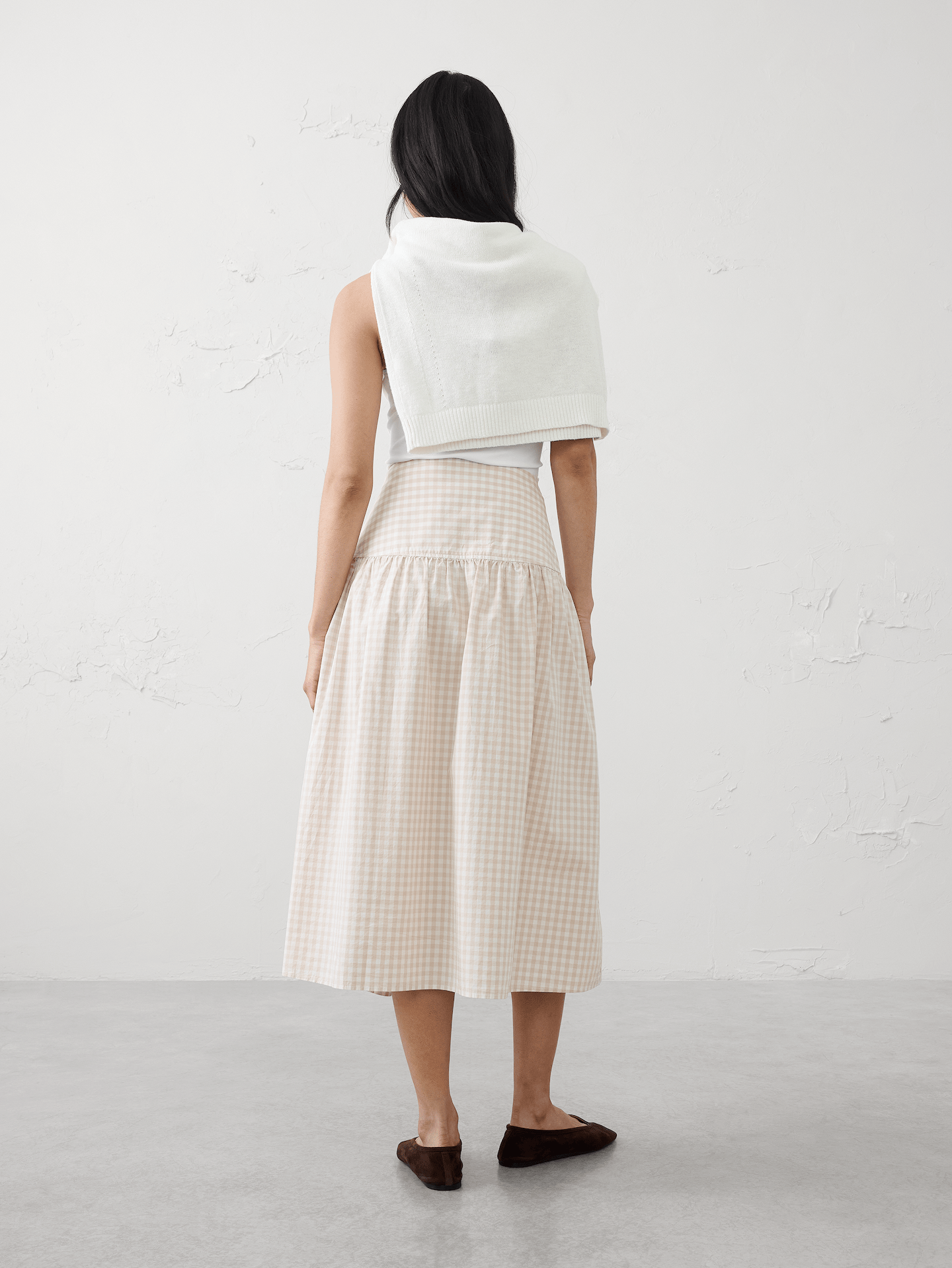 Image number 2 showing, Poplin Drop-Waist Midi Skirt