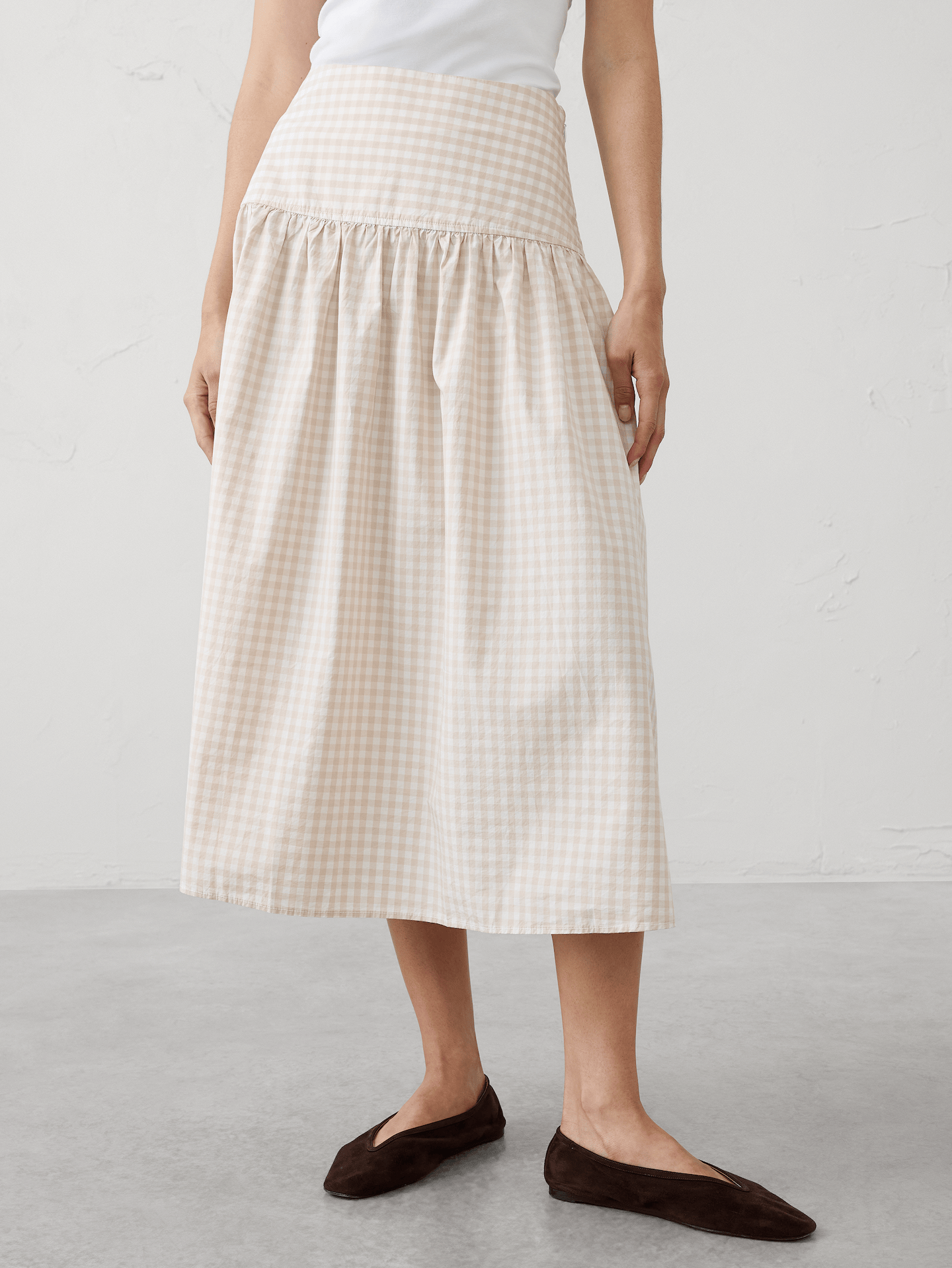 Image number 3 showing, Poplin Drop-Waist Midi Skirt