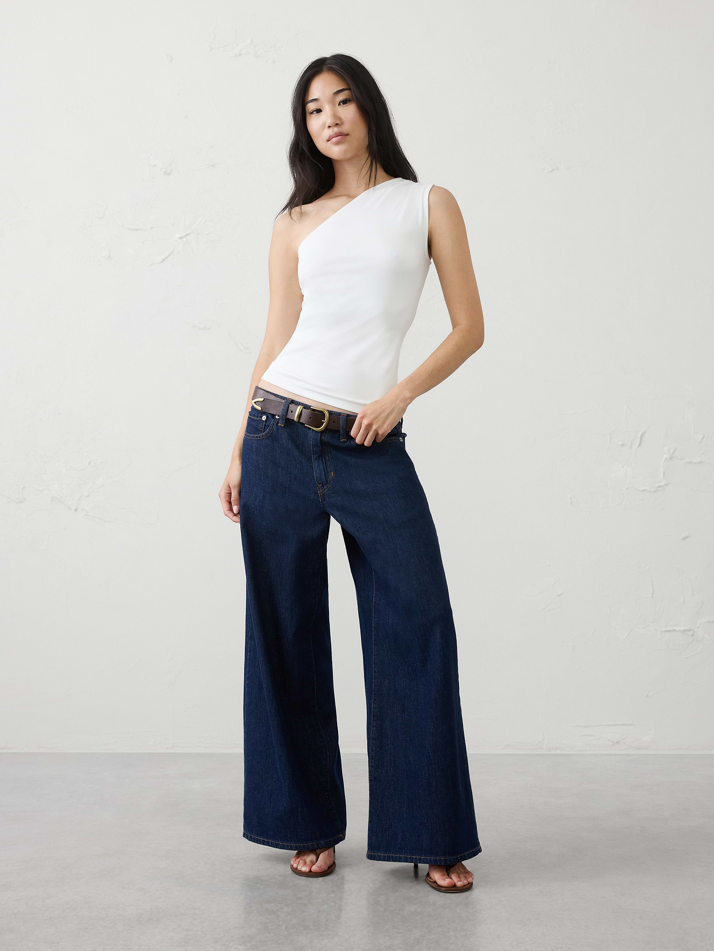 Image number 1 showing, Soft Knit One-Shoulder Top