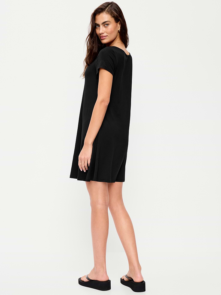 Image number 2 showing, Short-Sleeve Mini Swing Dress