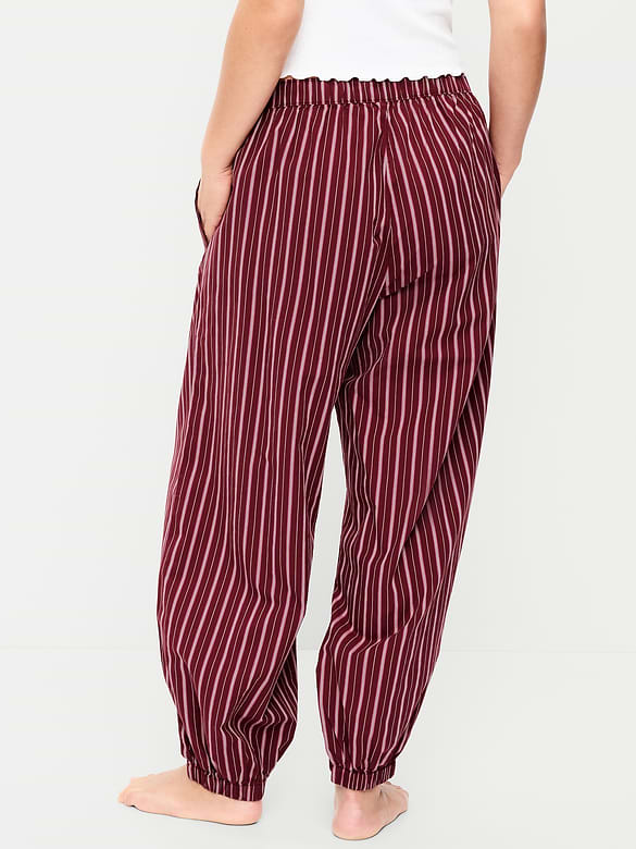 Cinched Poplin Balloon Pants