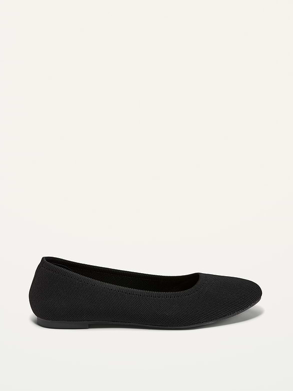 Knit Almond-Toe Ballet Flats