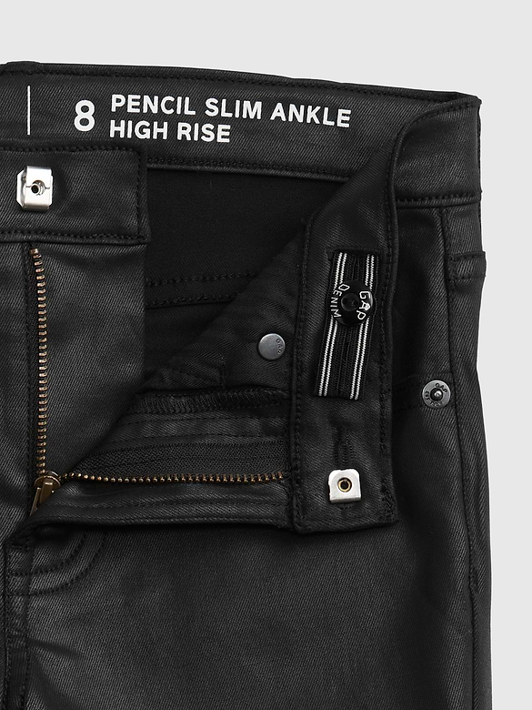 Kids High Rise Pencil Slim Ankle Jeans