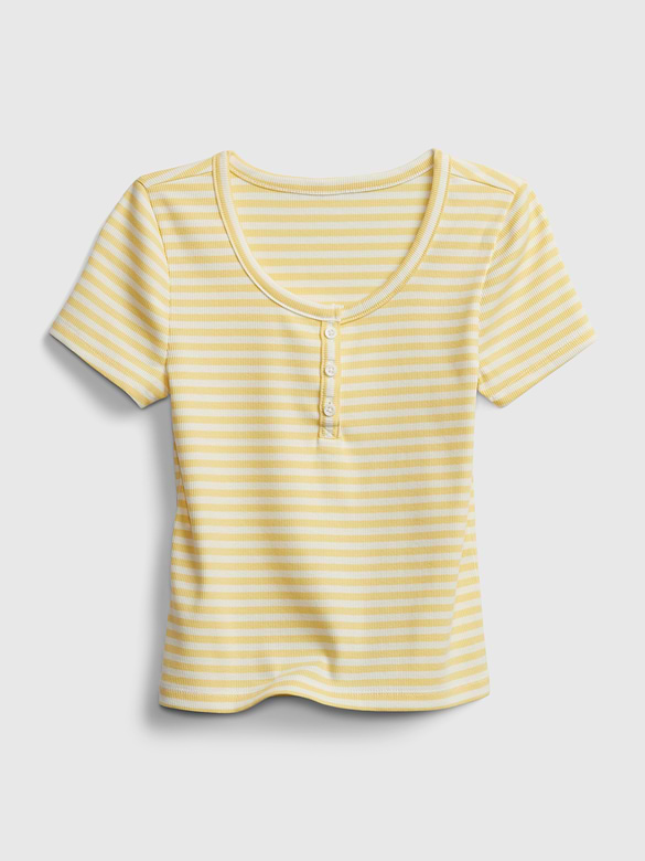 Teen Cropped Henley T-Shirt