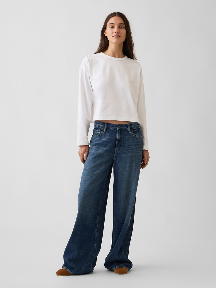 Image number 2 showing, Knit Oversized Crop T-Shirt