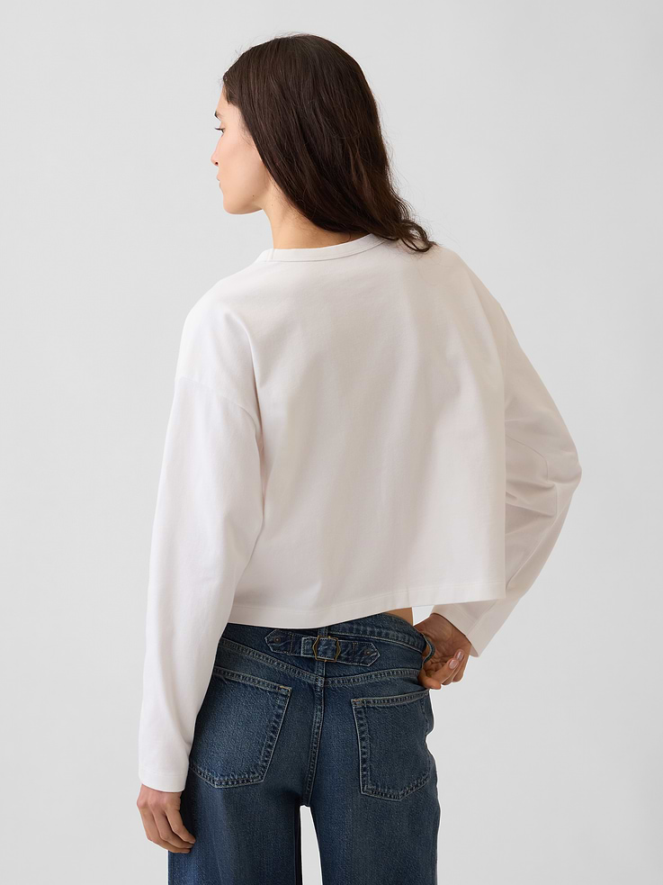 Image number 3 showing, Knit Oversized Crop T-Shirt