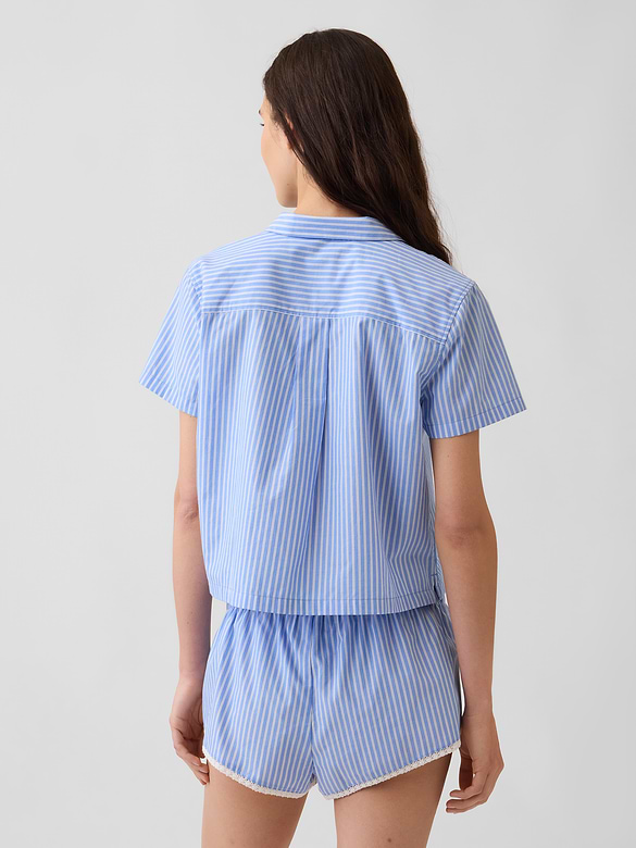 Poplin Crop PJ Shirt