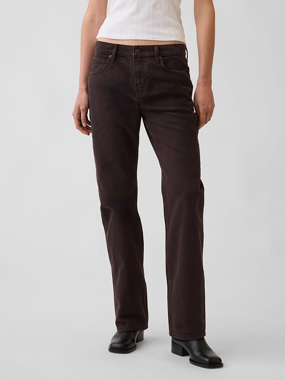 Mid Rise Straight Taper Jeans