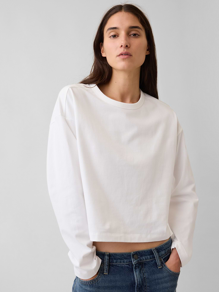 Image number 5 showing, Knit Oversized Crop T-Shirt