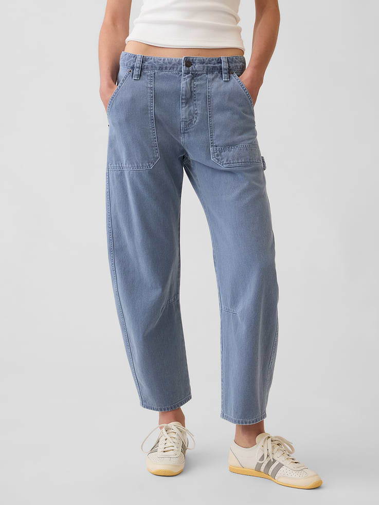 Image number 2 showing, Mid Rise Barrel Utility Ankle Pants