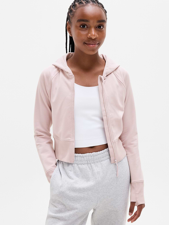 Athleta Girl All Day Full Zip Shrunken Hoodie
