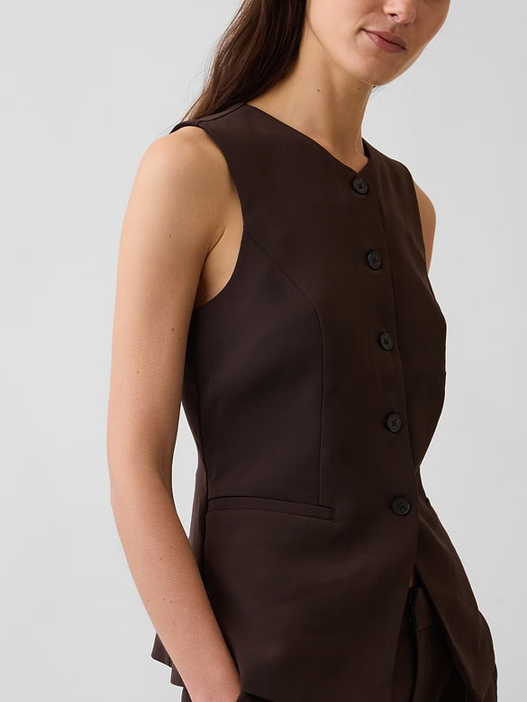 High-Neck Longline Vest