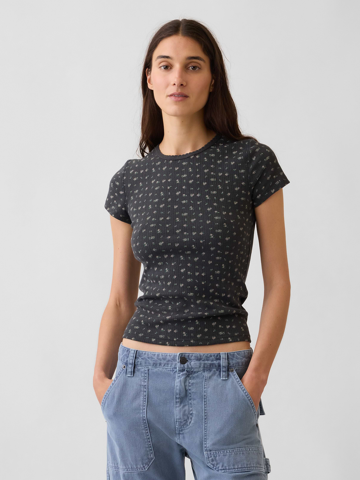 Pointelle Crew T-Shirt