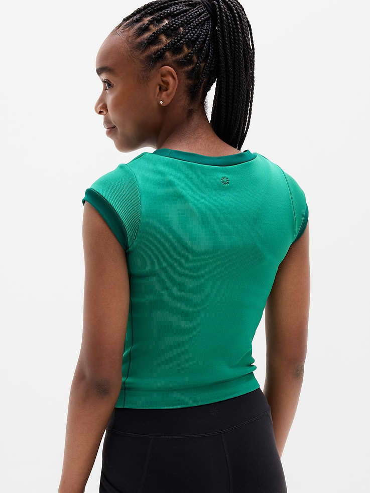 Image number 3 showing, Athleta Girl Rise Above Rib Finish Line Tee