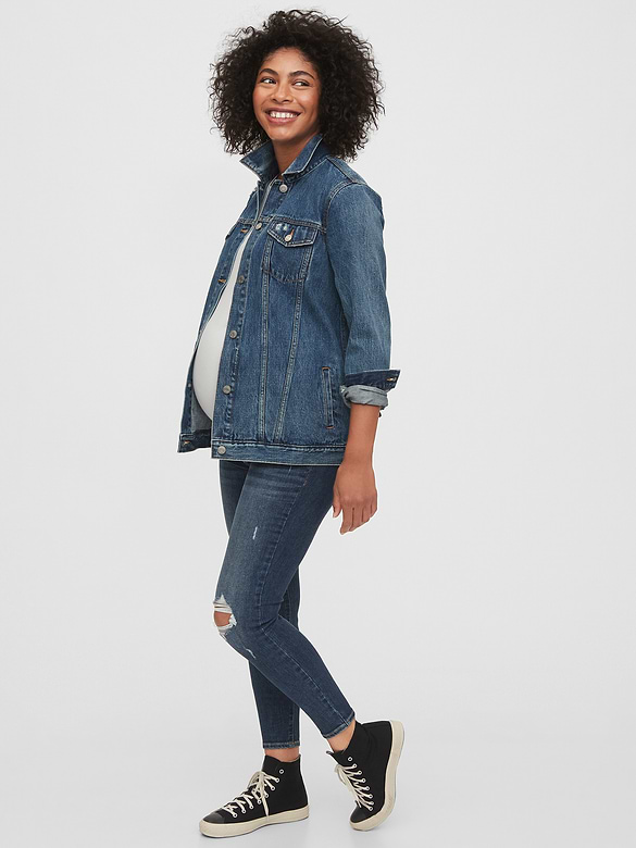 Maternity Inset Panel Skinny Ankle Jeans