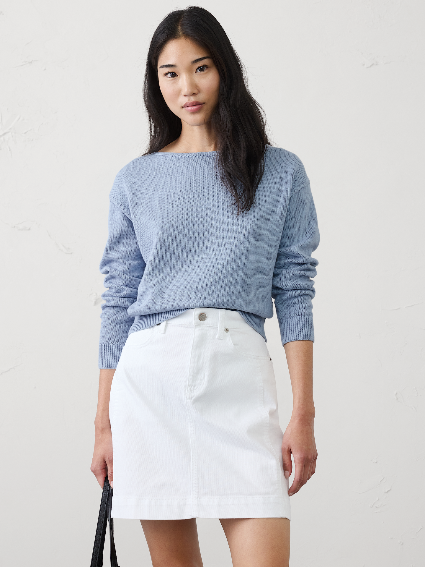 Image number 1 showing, Cotton Boat-Neck Sweater