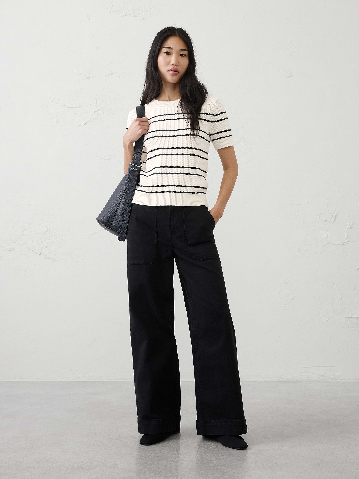 Image number 1 showing, Cotton Striped Ribbed Textured Sweater