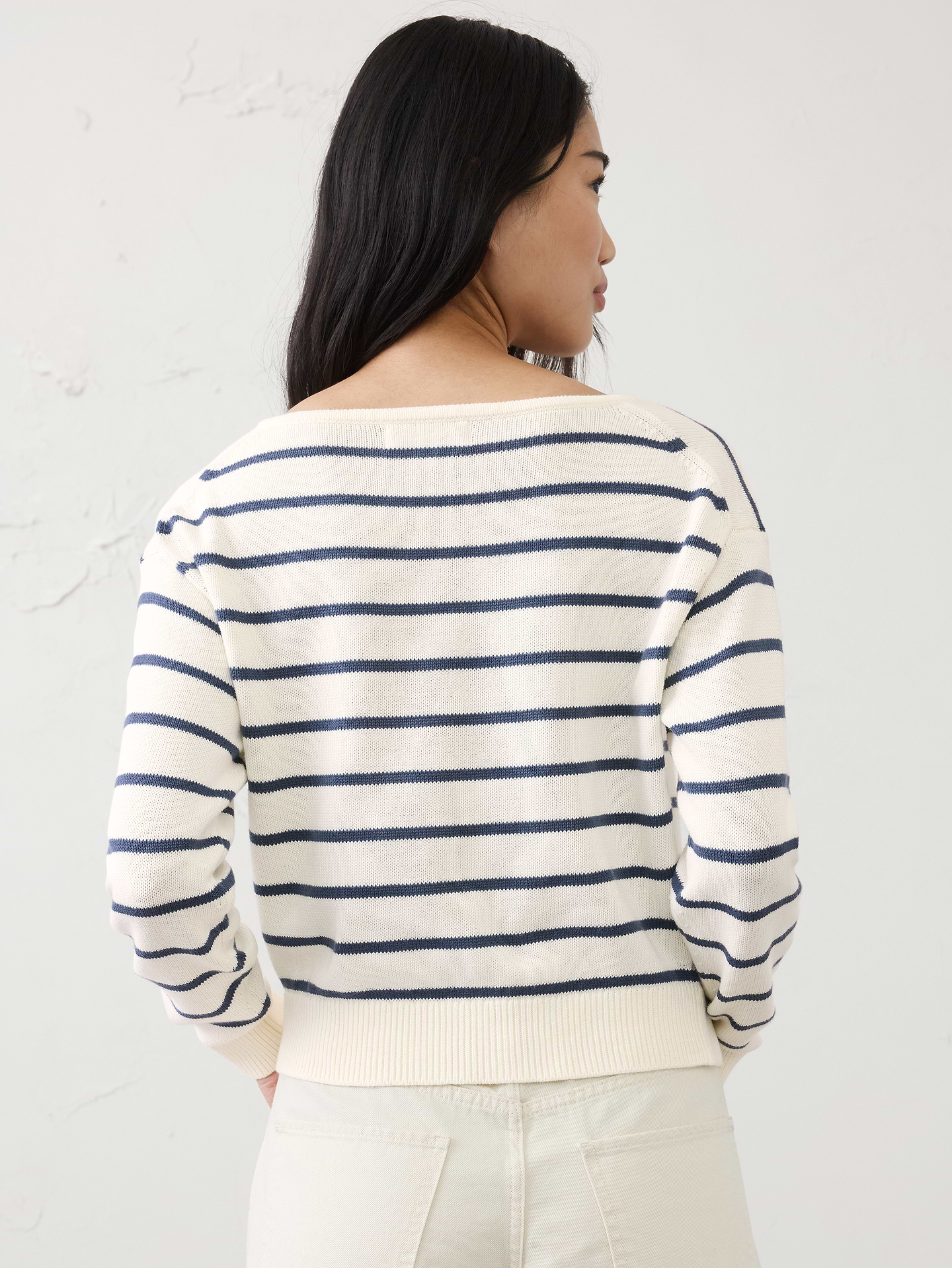 Image number 2 showing, Cotton Striped Boat-Neck Sweater
