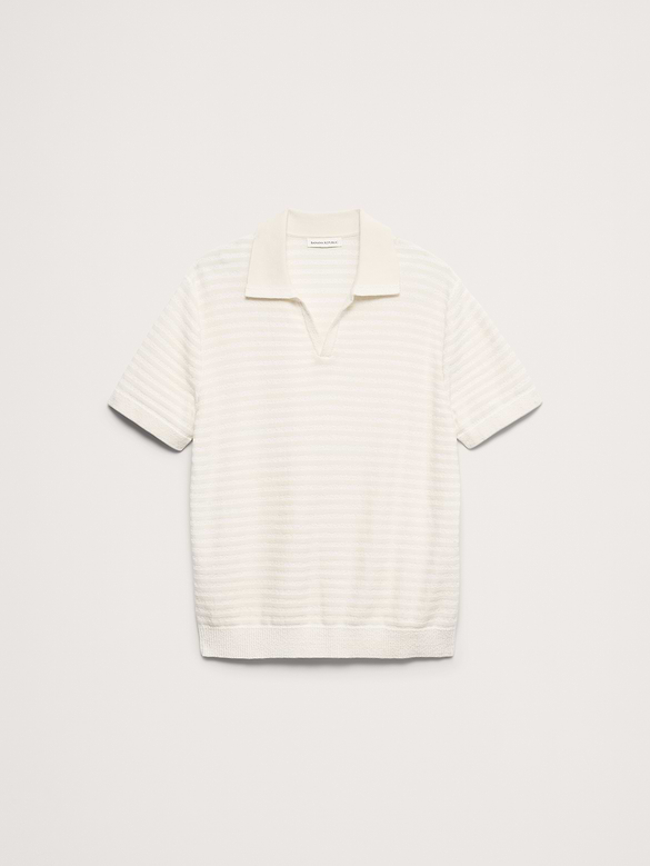 Textured Stripe Sweater Polo