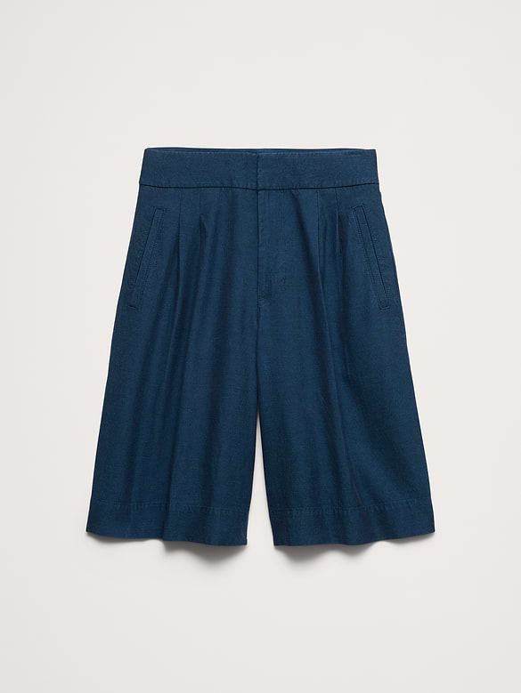 Bermuda en TENCEL™, coton et lin