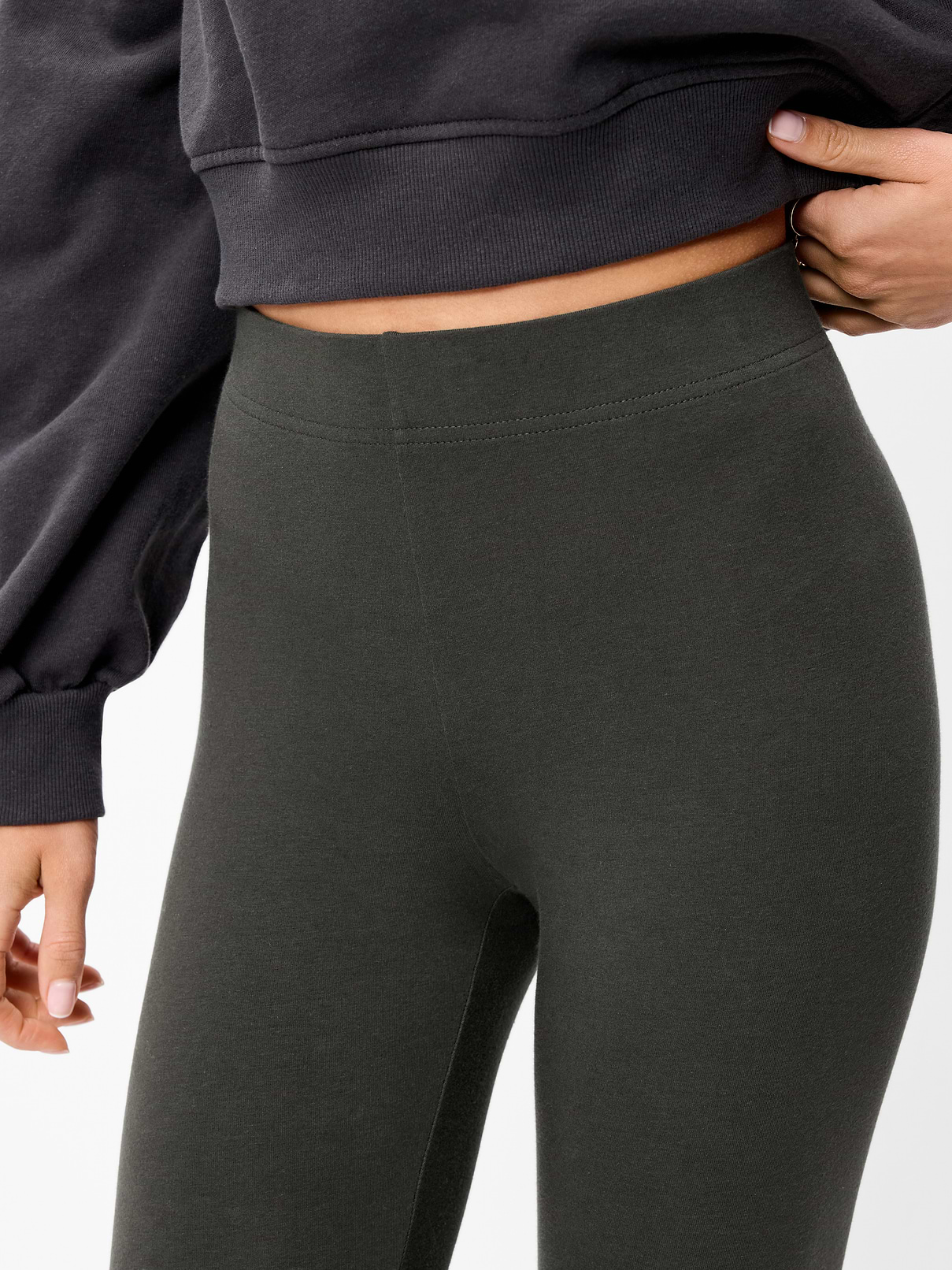 Image number 4 showing, High-Waisted Jersey Fashion Layering Leggings