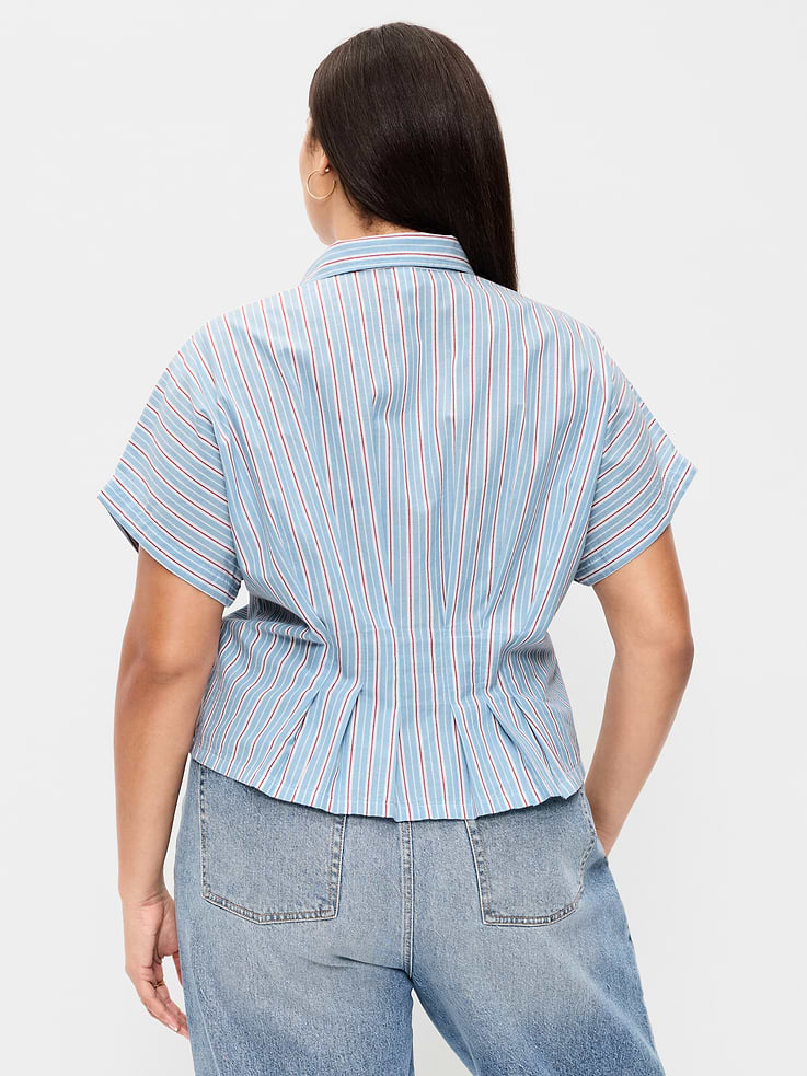 Image number 8 showing, Slim Short-Sleeve Cinched-Waist Button-Down Shirt