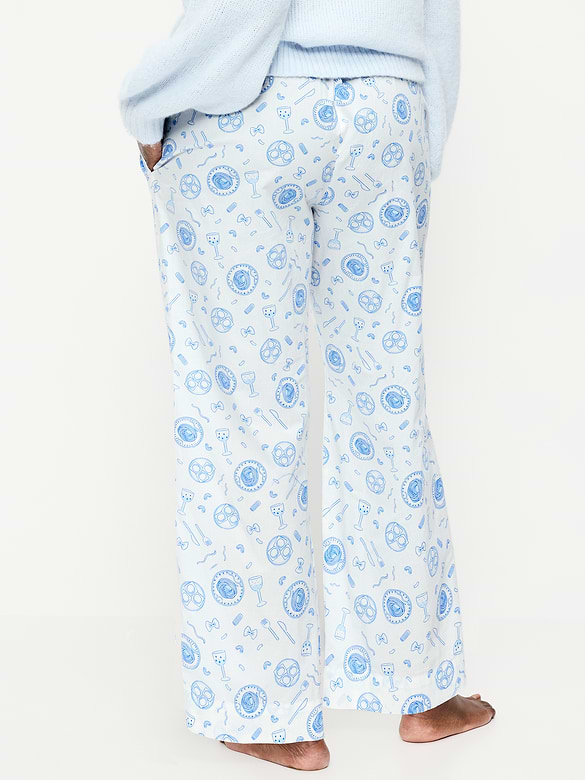 High-Waisted Poplin Pajama Pant