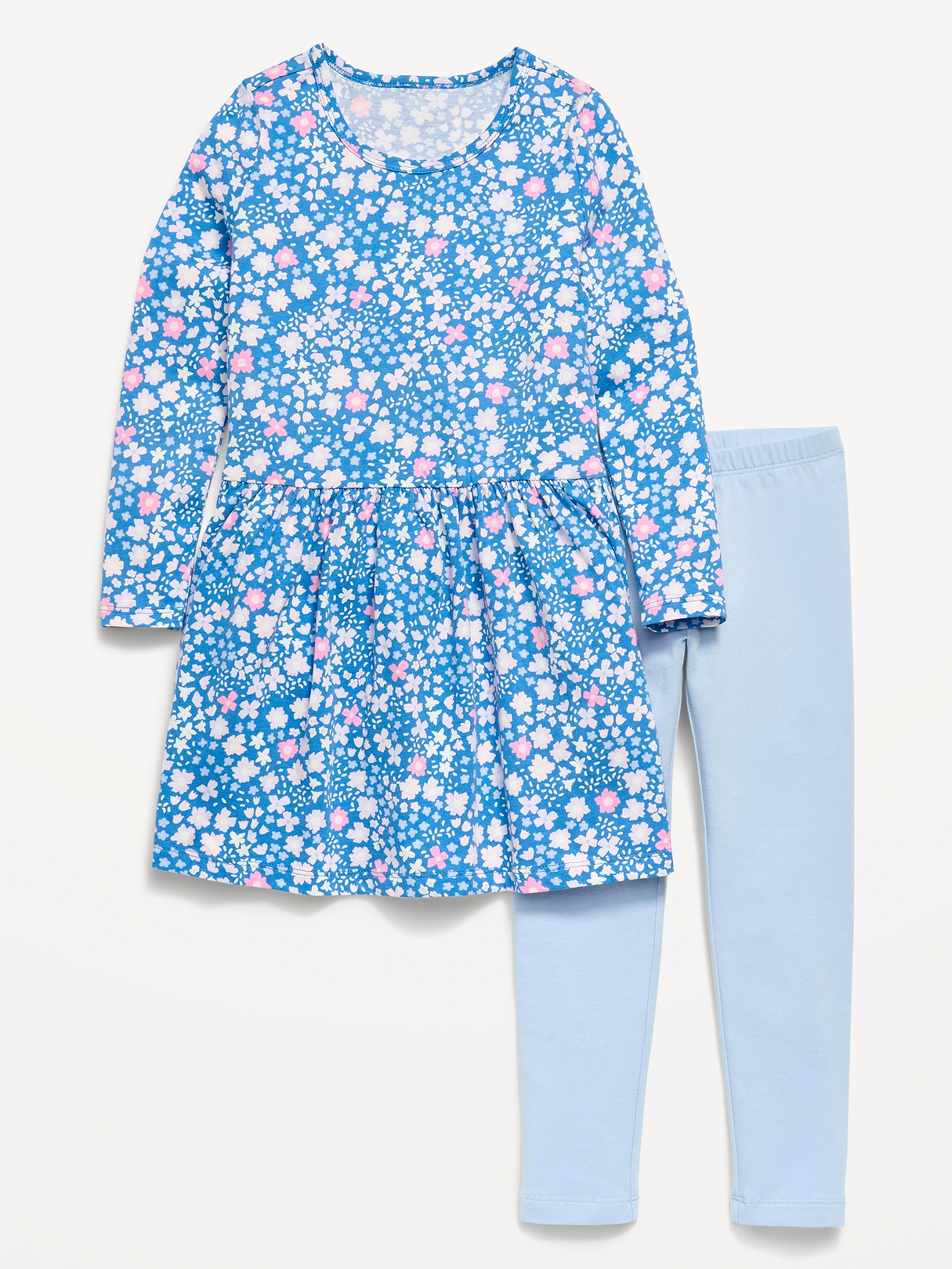 Printed Long-Sleeve Dress and Leggings Set for Toddler Girls | Old