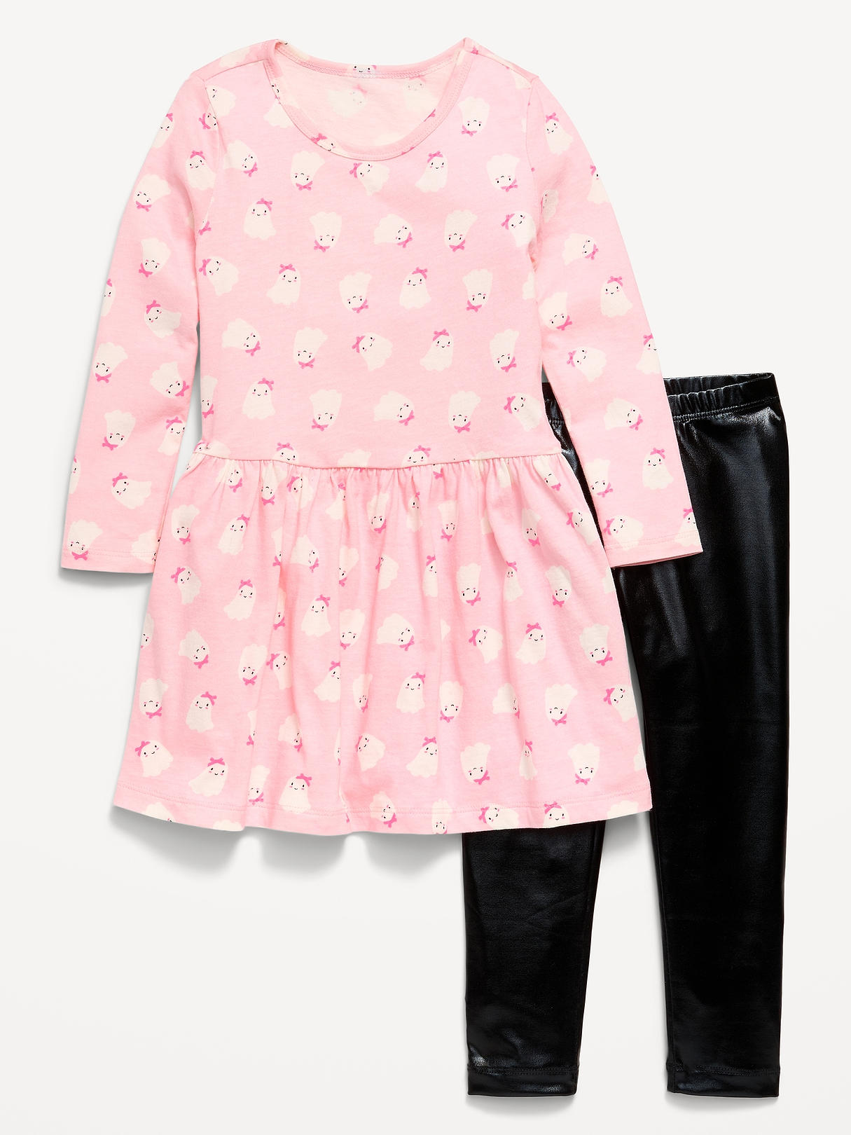 Printed Long-Sleeve Dress and Leggings Set for Toddler Girls | Old