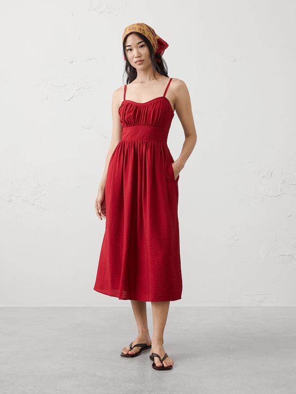 Empire-Waist Midi Dress