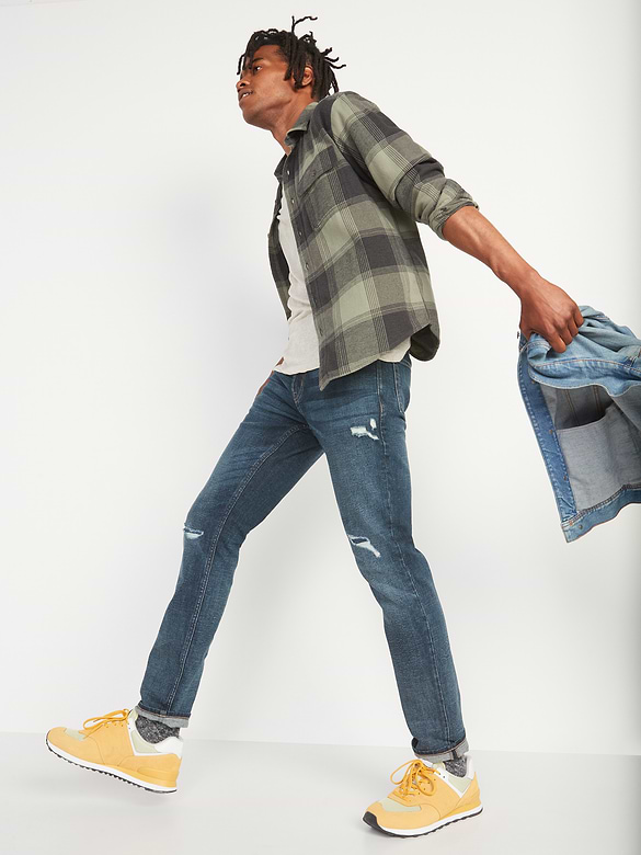 Skinny Built-In Flex Ripped Jeans