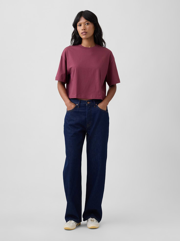 Image number 3 showing, Relaxed Cropped Crewneck T-Shirt