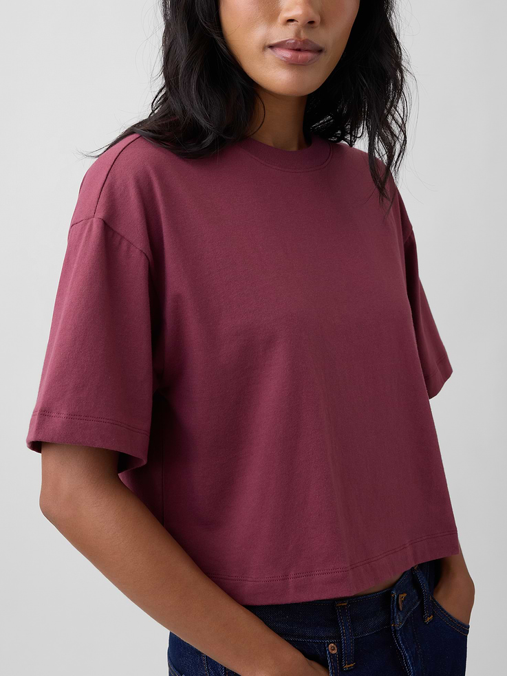 Image number 4 showing, Relaxed Cropped Crewneck T-Shirt