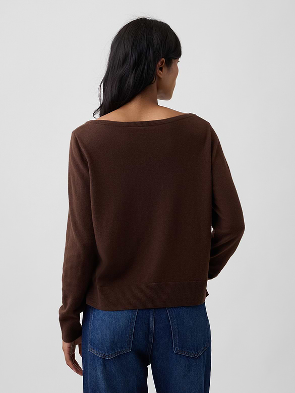 Relaxed Jersey Boatneck Sweater