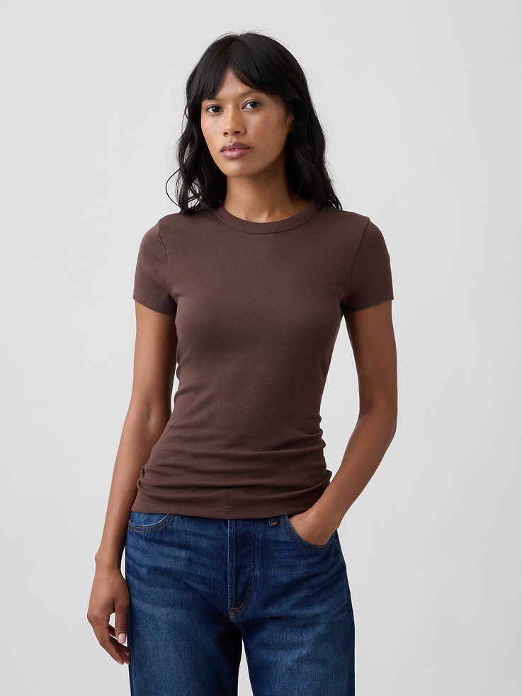 Image number 1 showing, Ribbed Crewneck T-Shirt