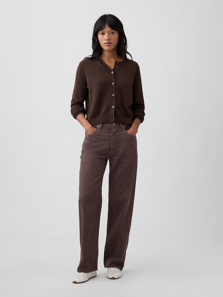 Image number 3 showing, CashSoft Cropped Crewneck Cardigan