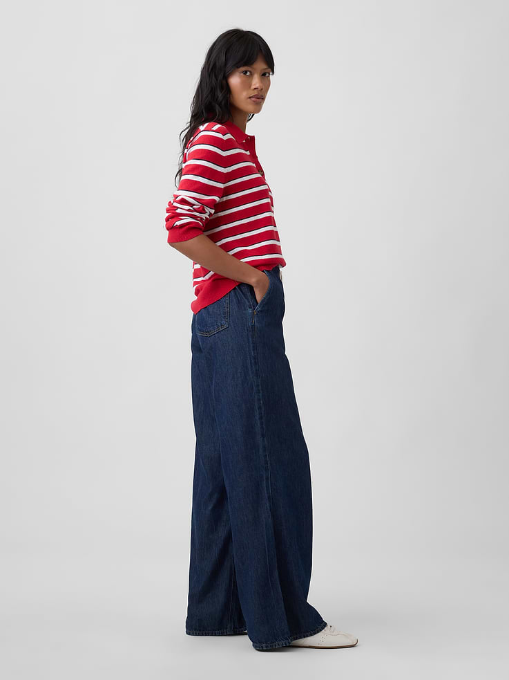Image number 3 showing, Mid Rise SuperLight Pull-On Wide-Leg Jeans