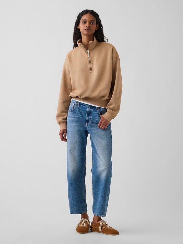 VintageSoft Oversized Half-Zip Wedge Pullover