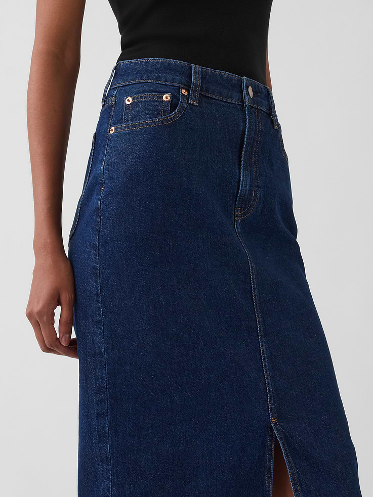 Image number 4 showing, Denim Midi Pencil Skirt