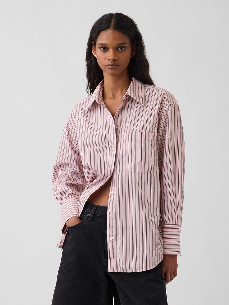 L'image numéro 1 présente Chemise ample en popeline de coton biologique
